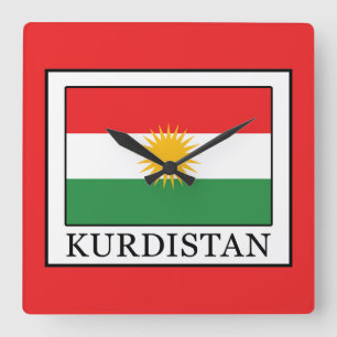 Kurdistan Quadratische Wanduhr
