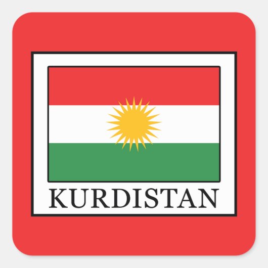 Kurdistan Quadratischer Aufkleber (Vorderseite)