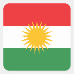 Kurdistan Quadratischer Aufkleber