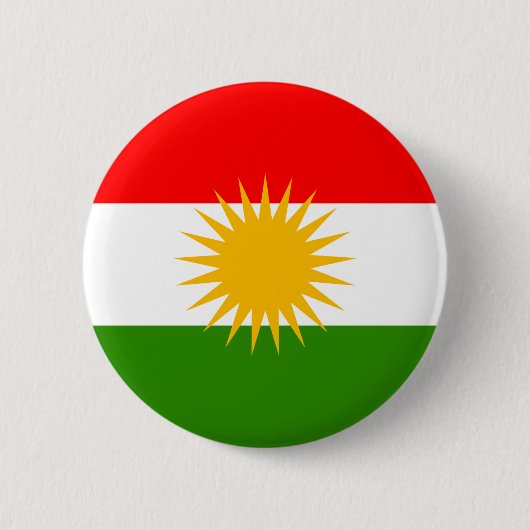 Kurdistan-Qualitäts-Flagge Button (Vorderseite)