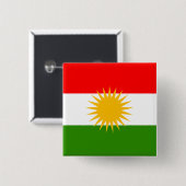 Kurdistan-Qualitäts-Flagge Button (Vorne & Hinten)