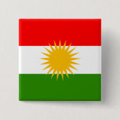 Kurdistan-Qualitäts-Flagge Button (Vorderseite)
