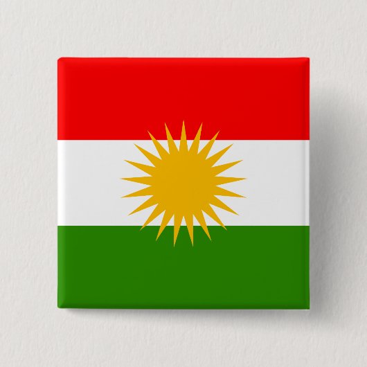 Kurdistan-Qualitäts-Flagge Button (Vorderseite)