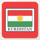 Kurdistan Rechteckiger Pappuntersetzer (Vorderseite)