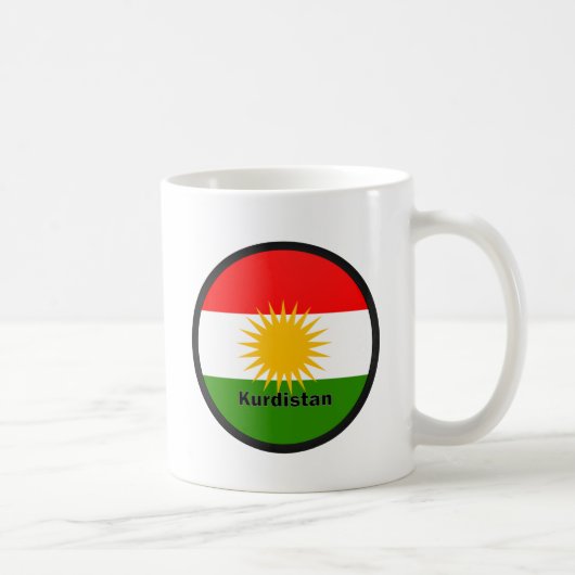 Kurdistan Roundel Qualität Flagge Kaffeetasse (Rechts)