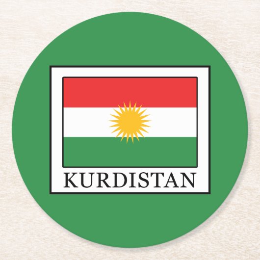 Kurdistan Runder Pappuntersetzer (Vorderseite)