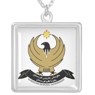 Kurdistan-Wappen Versilberte Kette