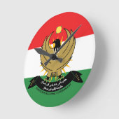 Kurdistanemblem Runde Wanduhr (Winkel)