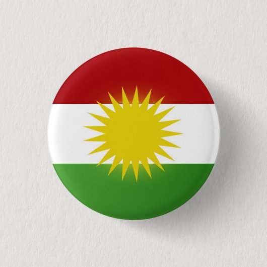 Kurdistanflaggen-Abzeichen (nîşan) Button (Vorderseite)