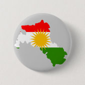 Kurdistanflaggenkarte Button (Vorderseite)