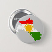 Kurdistanflaggenkarte Button (Vorne & Hinten)