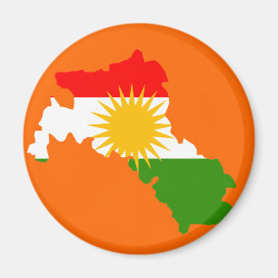 Kurdistanflaggenkarte Magnet