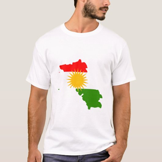 Kurdistanflaggenkarte T-Shirt (Vorderseite)
