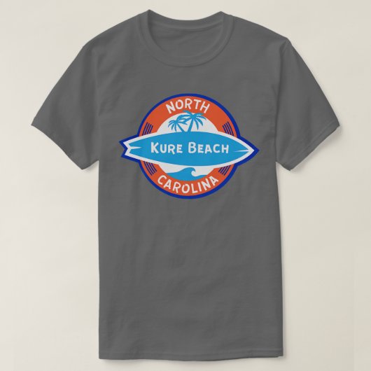 Kure Beach NC Surfen T-Shirt (Design vorne)