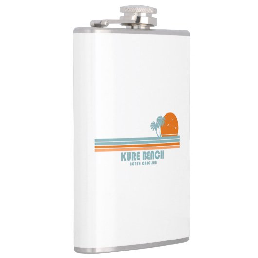 Kure Beach North Carolina Sun Palm Trees Flachmann (Rechts)