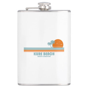 Kure Beach North Carolina Sun Palm Trees Flachmann