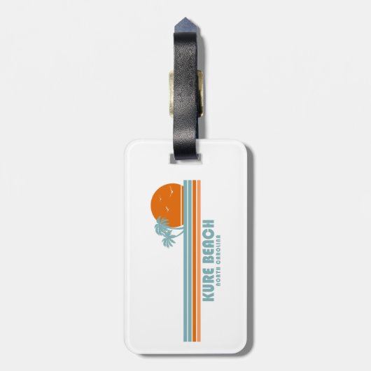 Kure Beach North Carolina Sun Palm Trees Gepäckanhänger (Rückseite vertikal)