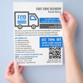 Kurier-LKW-Logo, Kurierdienstwerbung Flyer (Hand)