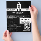 Kurier-Moped-Logo, Kurierdienstwerbung Flyer (Hand)