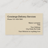 Kurier-Zustelldienste Visitenkarte (Rückseite)