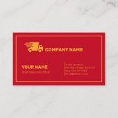 Kurierdienst Beruflich Rot und Gelb Moderne Visitenkarte (Rückseite)