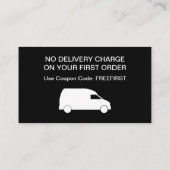 Kurierdienst für die Lieferung von Lebensmitteln Rabattkarte (Rückseite)