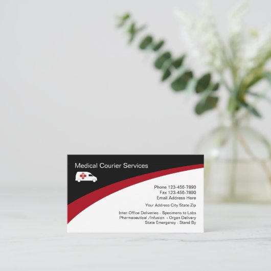 Kurierdienste für Ärzte Visitenkarte (Stehend Vorderseite)
