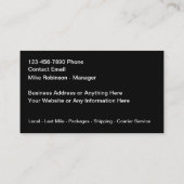 Kurierkarten für schnelle Lieferung Visitenkarte (Rückseite)