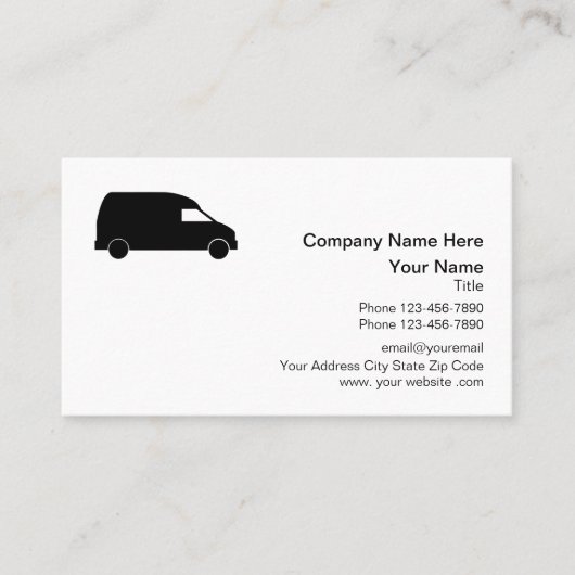 Kurierlieferung Van Design Visitenkarte (Vorderseite)