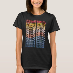 Kurilian Bobtail Groovy Retro Katze T-Shirt