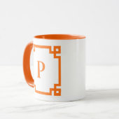Kürkin-Griechisch-Schlüsselgrenzenmonogramm Tasse (Vorderseite Links)