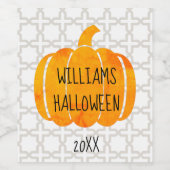 Kürkin Halloween Individuelle Name Weinetikett (Einzelnes Label)