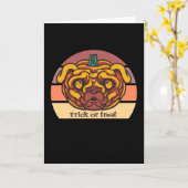 Kürkin Halloween Retro Mops Karte (Gelbe Blume)