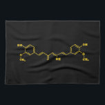 Kurkumin Molekulare chemische Formel Geschirrtuch<br><div class="desc">Curcumin Turmeric Molecule ~ Chemische Skelettal Struktur-Formel Bio Verbindung. Globe Trotters ist auf die Idiosynkratische Bildsprache aus der ganzen Welt spezialisiert. Hier finden Sie einzigartige Grußkarten,  Postkarten,  Poster,  Mousepads und mehr.</div>