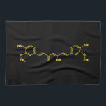 Kurkumin Molekulare chemische Formel Geschirrtuch<br><div class="desc">Curcumin Turmeric Molecule ~ Chemische Skelettal Struktur-Formel Bio Verbindung. Globe Trotters ist auf die Idiosynkratische Bildsprache aus der ganzen Welt spezialisiert. Hier finden Sie einzigartige Grußkarten,  Postkarten,  Poster,  Mousepads und mehr.</div>