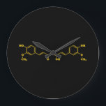 Kurkumin Molekulare chemische Formel Große Wanduhr<br><div class="desc">Curcumin Turmeric Molecule ~ Chemische Skelettal Struktur-Formel Bio Verbindung. Globe Trotters ist auf die Idiosynkratische Bildsprache aus der ganzen Welt spezialisiert. Hier finden Sie einzigartige Grußkarten,  Postkarten,  Poster,  Mousepads und mehr.</div>