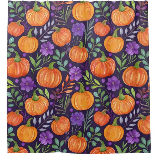 Kürme auf lila Muster Duschvorhang (Vorderseite)