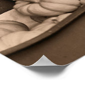 Kürme im alten Wagen im Sepia-Herbst Poster (Ecke)