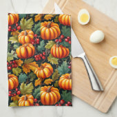 Kürme in den Blätter mit Berries Geschirrtuch (Viertel Falte)