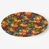 Kürme in den Blätter mit Berries Pappteller (Schrägansicht)