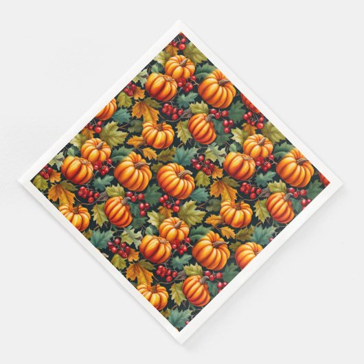 Kürme in den Blätter mit Berries Serviette (Ecke)