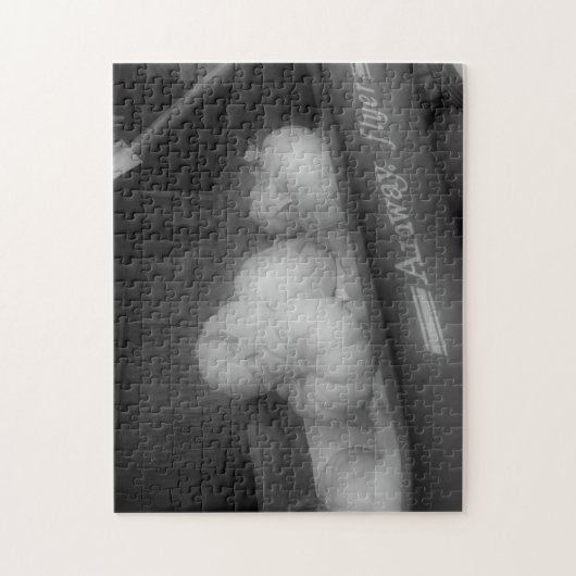 Kürme in Wagen in Schwarz und Weiß Puzzle (Vertikal)