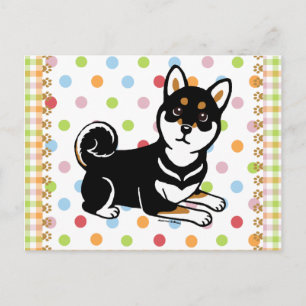 Kuro Shiba Inu Hund Cartoon Postkarte