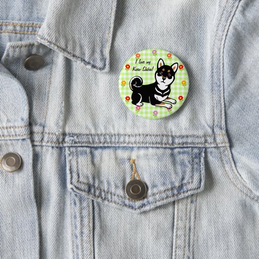 Kuro Shiba Inu HundeCartoon Button (Beispiel)