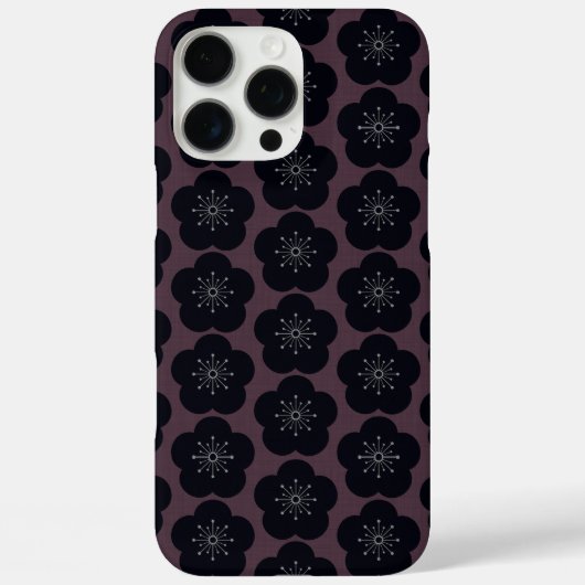 KURO UME - Seamless - Bordeaux Case-Mate iPhone Hülle (Rückseite)