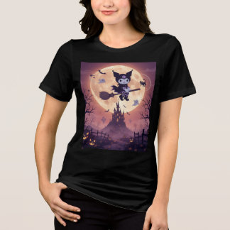Kuromi On Halloween Night Tri-Blend Shirt