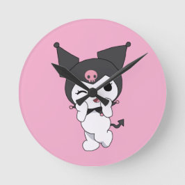 Kuromi Wall Clock – Cute Sanrio-Inspired Room Deco Runde Wanduhr