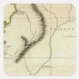 Kurs des Flusses Mississipi Quadratischer Aufkleber