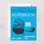 Kursbuchdesign Deutsche Reichsbahn Postkarte (Vorne/Hinten)