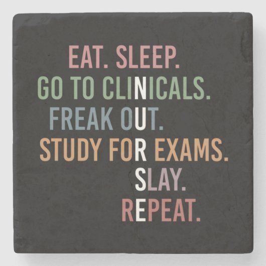 Kurschüler der Funny Nursing School Future Nurse Steinuntersetzer (Vorderseite)